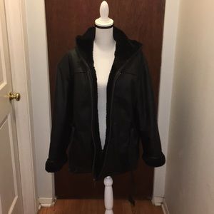 Wilson Leather  Black Vintage Coat